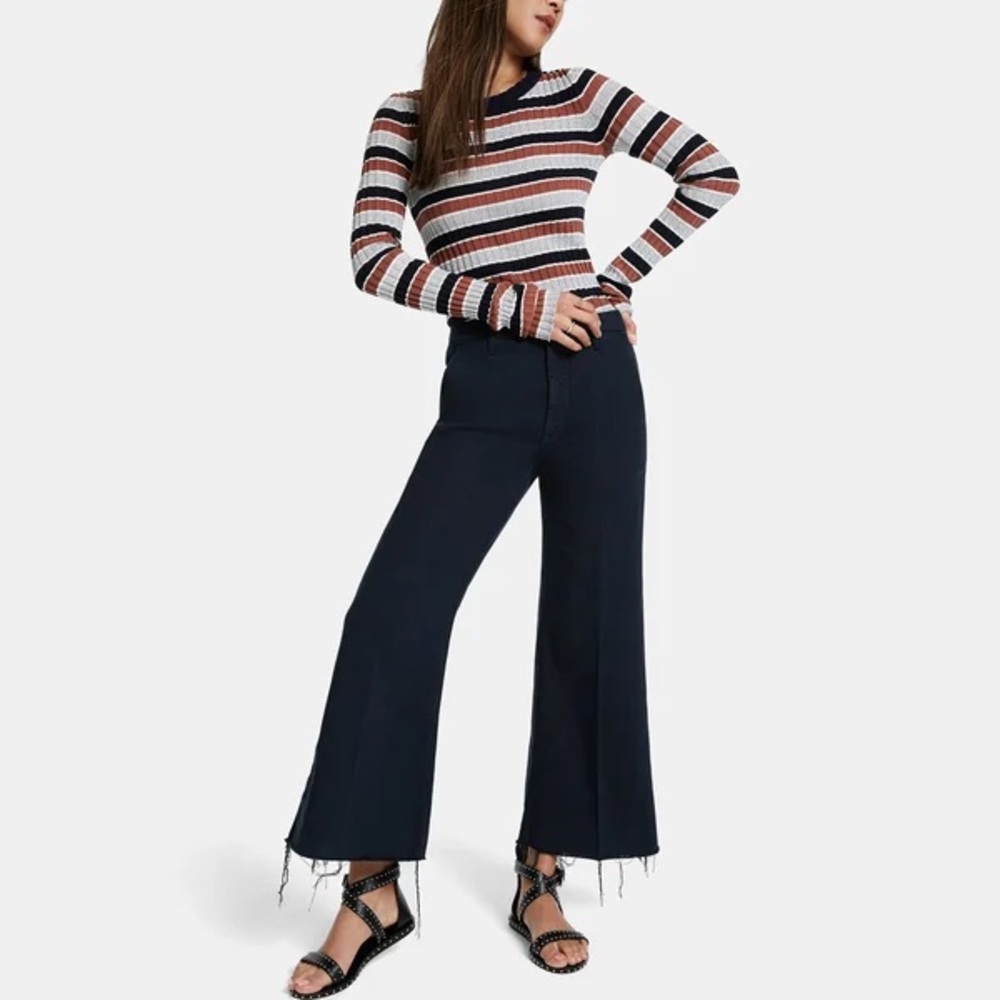 MOTHER Cropped Wide Leg Jeans